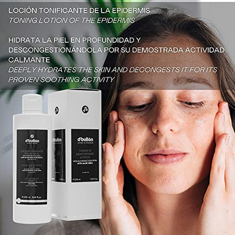 Image of TS-D´Bullon Loción facial Hidratante Tonificante, Solución facial Sin Alcohol con Aloe Vera Ecológico. Tónico Facial. Tonifica y refresca después de la limpieza facial. Vegano- 500 ml